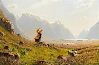 Hans Dahl - Young girl on a summer alpine stroll.webp