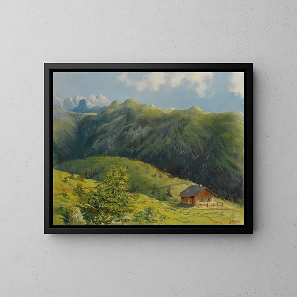 van het jachthuis van Saas in Liechtenstein - Hans Gantner — ingelijst kunstwerk aan de muur