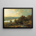 Landschap aan de rand van het meer - Hans Gude — ingelijst kunstwerk aan de muur