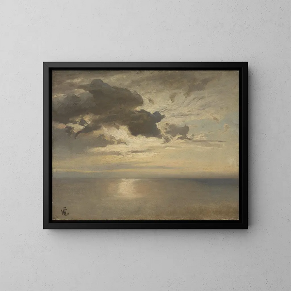 Studie van wolken boven de zee - Hans Gude — ingelijst kunstwerk aan de muur