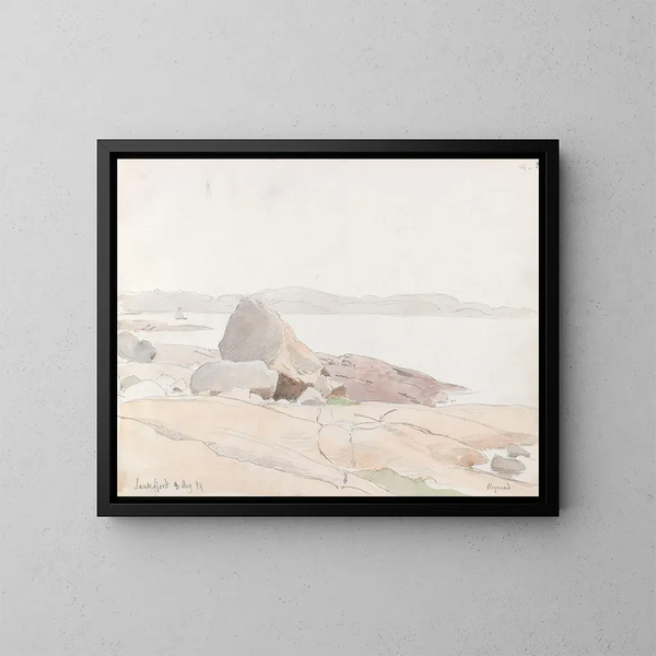 Frère Sandefjord - Hans Gude — ingelijst kunstwerk aan de muur