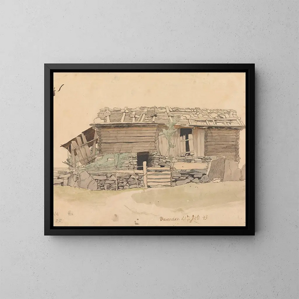 Lève et jardin de Vassenden - Hans Gude — ingelijst kunstwerk aan de muur