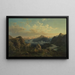 Hooglanden van Noorwegen bij zonsopgang - Hans Gude — ingelijst kunstwerk aan de muur