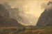 De Trollpikken in Romsdalen, de voet van Romsdalshorn rechts - Hans Gude — weergave van het kunstwerk