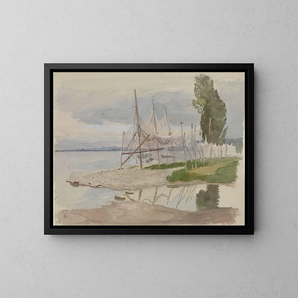 Onbekend - Hans Gude — ingelijst kunstwerk aan de muur