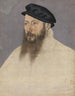 Portrait of a man with a black beret - Hans Hug Kluber — artwork view