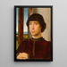 Portret van een jonge man - Hans Memling — ingelijst kunstwerk aan de muur