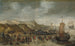 a Sperm Whale stranded on the beach in Noordwijk on December 28, 1614 - Hans Savery the Elder — artwork view