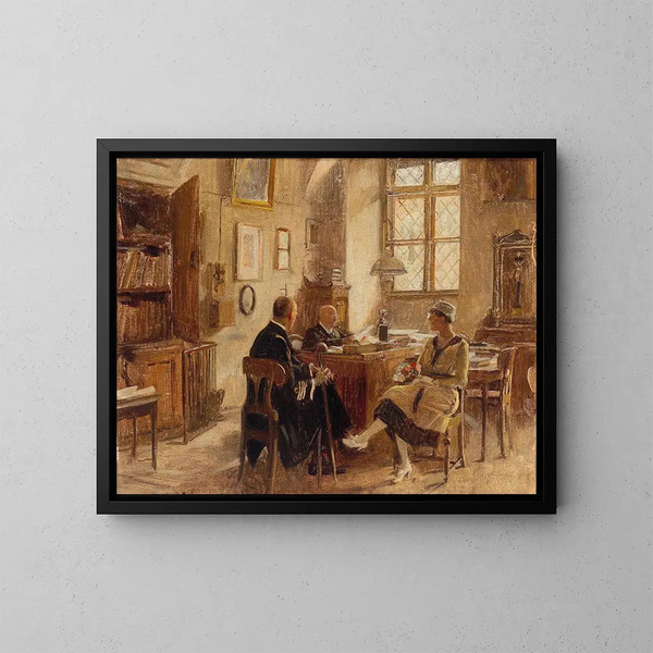 Aan de pastorie - Hans Temple — ingelijst kunstwerk aan de muur