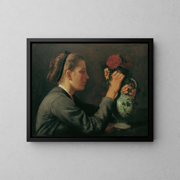 Agathe Thoma, de zus van de kunstenaar - Hans Thoma — ingelijst kunstwerk aan de muur