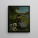 Agathe met een witte hond - Hans Thoma — ingelijst kunstwerk aan de muur
