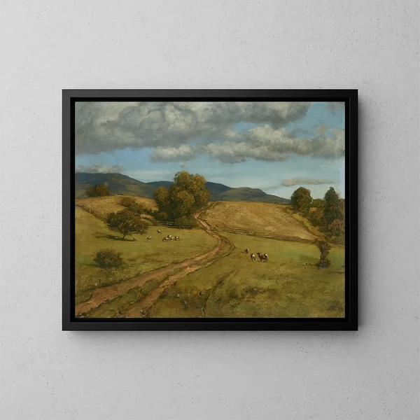 van de Hoogten van het Zwarte Woud op een bewolkte dag - Hans Thoma — ingelijst kunstwerk aan de muur