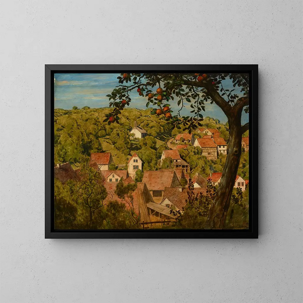 Uitzicht op Mamolsheim - Hans Thoma — ingelijst kunstwerk aan de muur