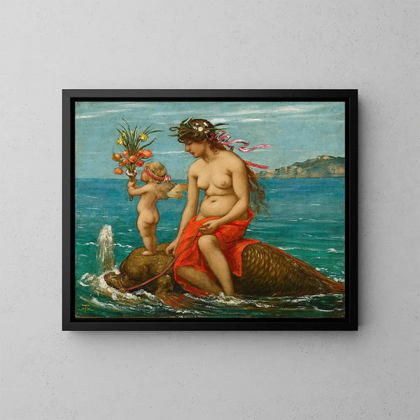 Door de golven - Hans Thoma — ingelijst kunstwerk aan de muur