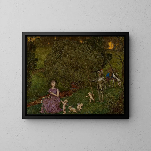 Ridder van de fabel - Hans Thoma — ingelijst kunstwerk aan de muur