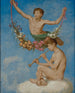 van twee jonge geniën met bloemen - Hans Thoma — weergave van het kunstwerk