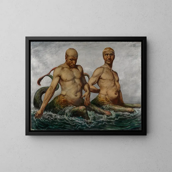 Zeemannen - Hans Thoma — ingelijst kunstwerk aan de muur
