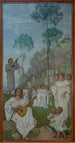 Triptyque de Pâques Champs des Bienheureux Le Paradis - Hans Thoma — weergave van het kunstwerk