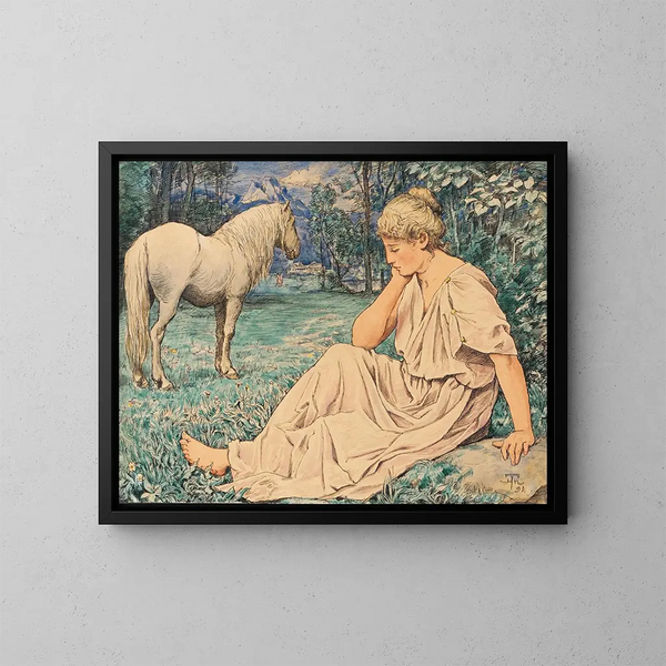 Moissis en zittend - Hans Thoma — ingelijst kunstwerk aan de muur