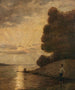 Schets van de zonsondergang over de bovenrijn - Hans Thoma — weergave van het kunstwerk