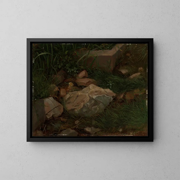 van Pierres dans l'herbe - Hans Thoma — ingelijst kunstwerk aan de muur