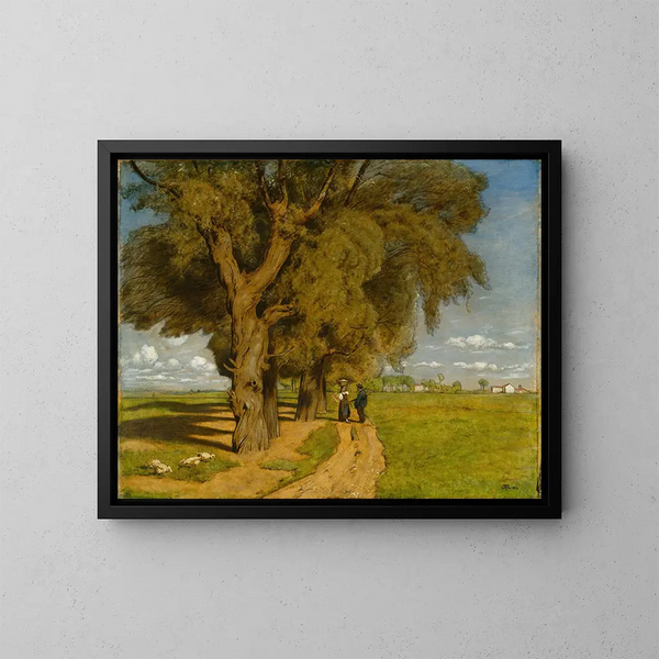 Landschap van de zomer bij Karlsruhe - Hans Thoma — ingelijst kunstwerk aan de muur