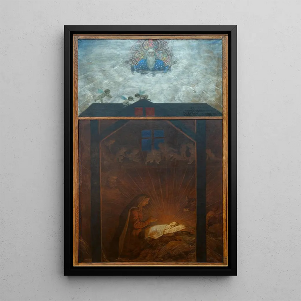 Hans Thoma - Weihnachtstriptychon Anbetung des Kindes.webp