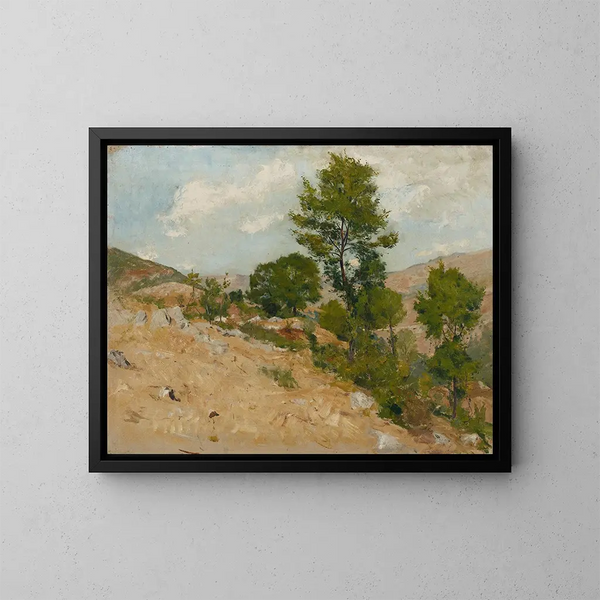 À Anticoli - Hans Tichy — ingelijst kunstwerk aan de muur