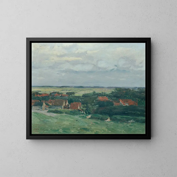Hollandse Landschapsschilderij - Hans Tichy — ingelijst kunstwerk aan de muur