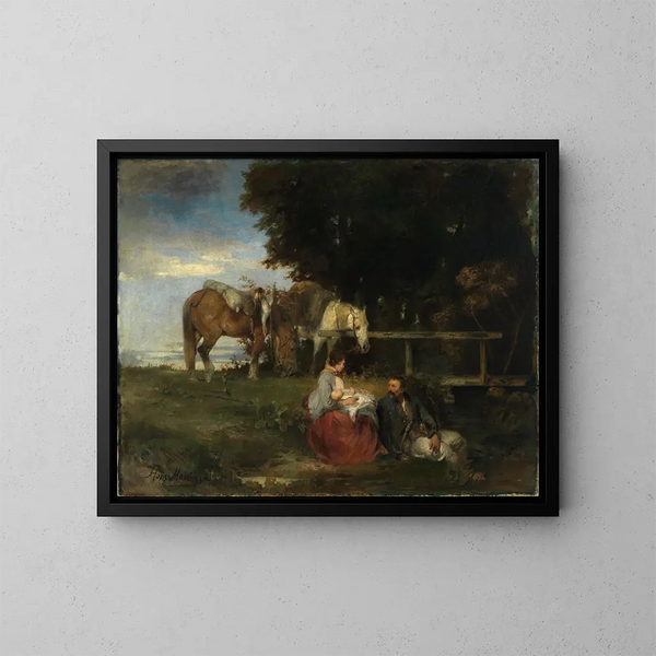 Repos au bord de la forêt - Hans von Marées — ingelijst kunstwerk aan de muur