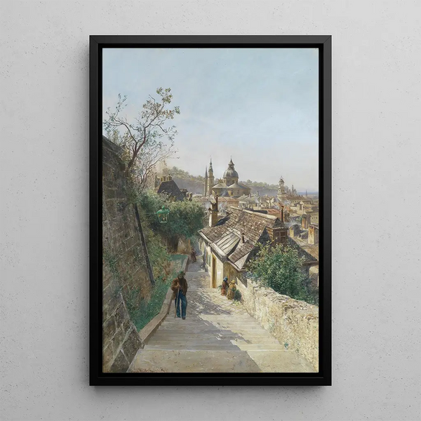 Hans Wilt - Blick auf die Salzburger Altstadt von der Nonnbergstiege.webp