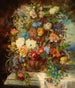 Bloemen van de zomer op een rand - Hans Zatzka — weergave van het kunstwerk