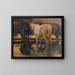 Paarden in de plas - Hans von Hayek — ingelijst kunstwerk aan de muur