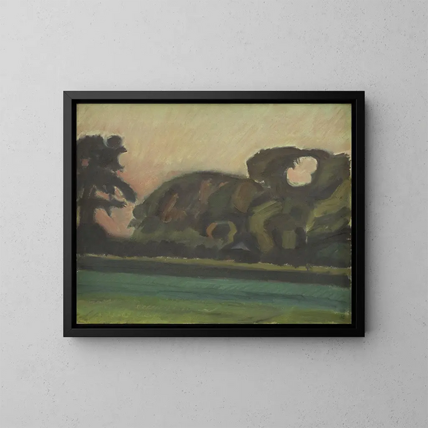 Landschap na zonsondergang - Harald Giersing — ingelijst kunstwerk aan de muur