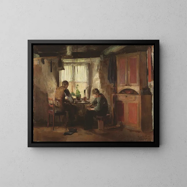 Een landwinkelier - Harriet Backer — ingelijst kunstwerk aan de muur