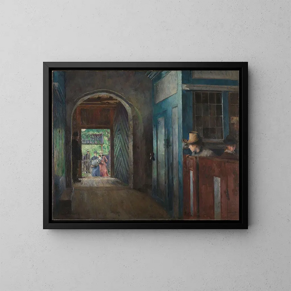 van het Doop in de kerk van Tanum - Harriet Backer — ingelijst kunstwerk aan de muur