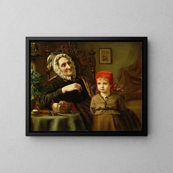 Het Kleine Roodkapje - Harriet Backer — ingelijst kunstwerk aan de muur