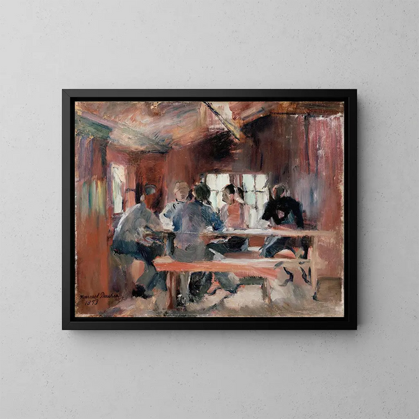 Studie voor de kaartspelers - Harriet Backer — ingelijst kunstwerk aan de muur