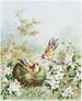 De goudvinken en hun nest in een appelboom - Harry Bright — weergave van het kunstwerk