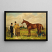 Prince Charlie Winner of the Two Thousand Guineas with portraits of Mr. H. Jones owner and Mr. Joseph Dawson trainer - Harry Hall — framed artwork on a wall