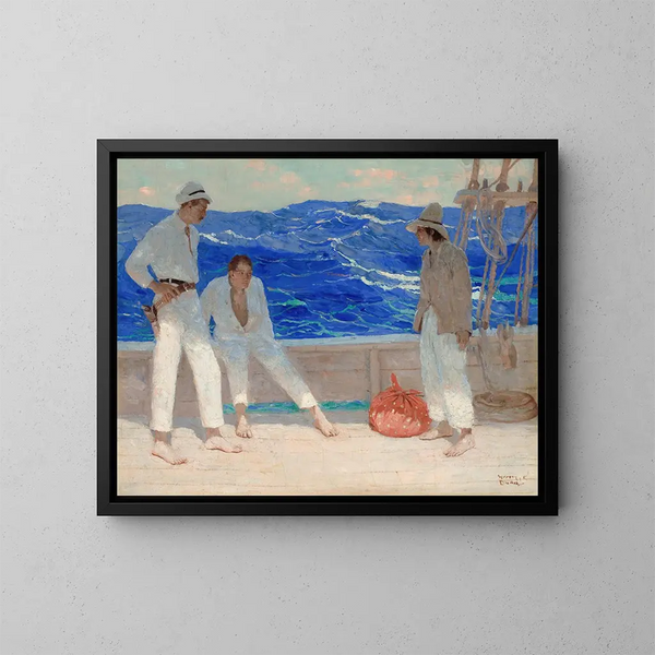 De clandestiene passagier - Harvey T. Dunn — ingelijst kunstwerk aan de muur