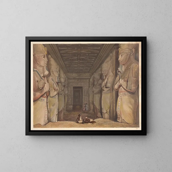 Binnenkant van de tempel van Abu Simbel - Hector Horeau — ingelijst kunstwerk aan de muur