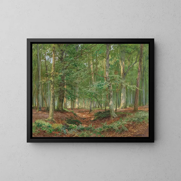 Een bosrijke open plek - Heinrich Böhmer — ingelijst kunstwerk aan de muur