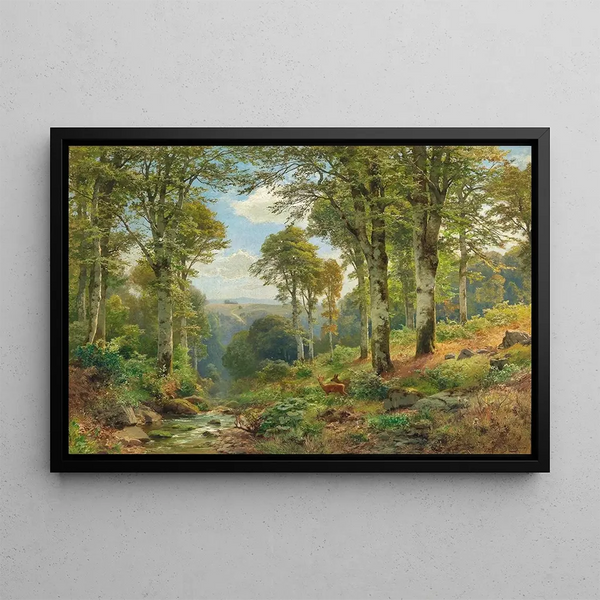 Heinrich Bhmer - Roe Deer by a Stream.webp