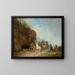 Aanval van linten op een postkoets - Heinrich Bürkel — ingelijst kunstwerk aan de muur