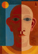 Self-portrait Painting - Heinrich Hoerle — artwork view