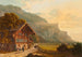 Uitzicht op de promenade van Meiringen bij de Reichenbachwaterval - Heinrich Meichelt — weergave van het kunstwerk