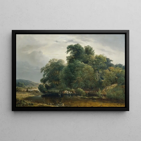 Heinrich Peyer - Landschaft mit Viehherde und Hirtin.webp