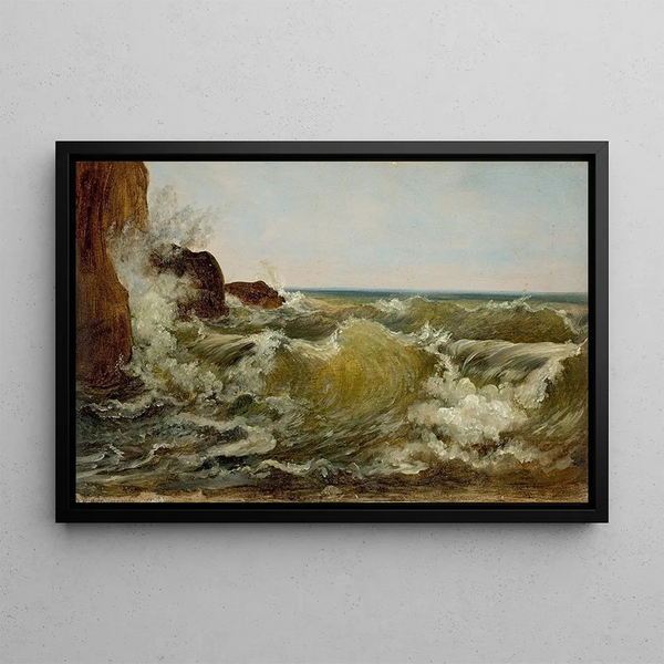 Heinrich Reinhold - Breaking waves on the coast near Sorrento.webp