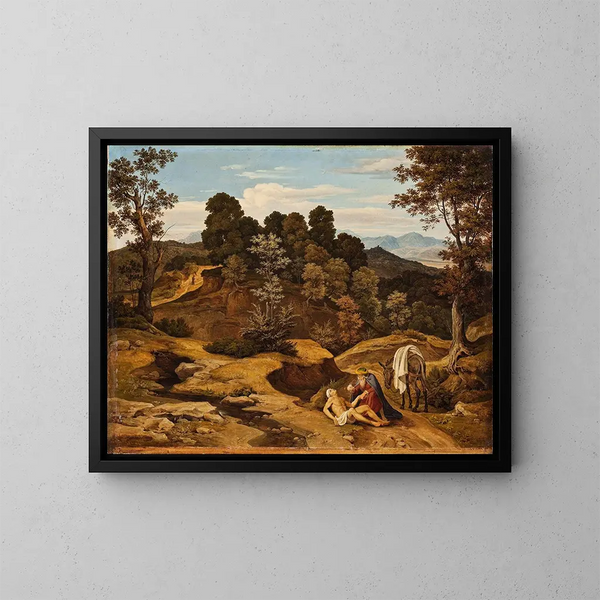 Landschap met de Goede Samaritaan - Heinrich Reinhold — ingelijst kunstwerk aan de muur